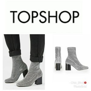 🆕🔥Topshop Martha Glitter Sock Boots